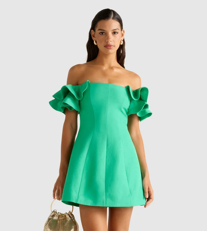 forever new KENZIE Off Shoulder Ruffle Trim Mini Dress